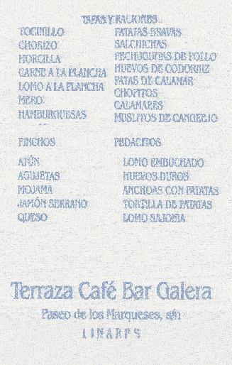 Terraza café bar Galera